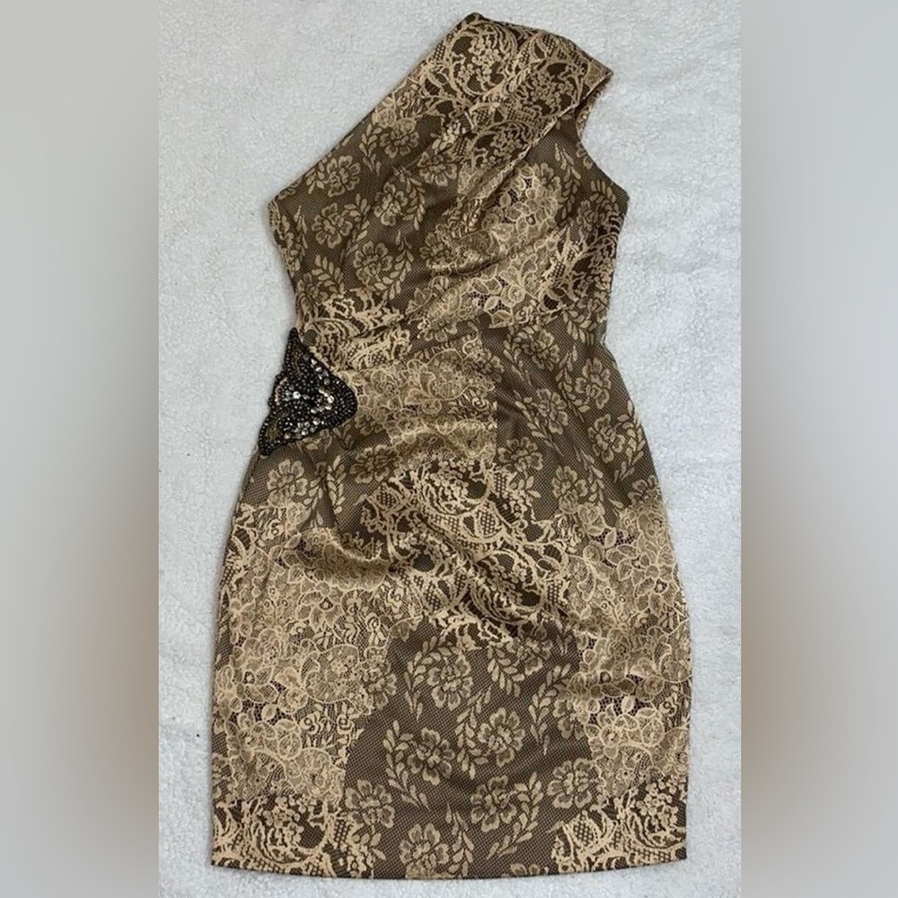 Eliza J - Silk Brocade One Shoulder Formal Dress